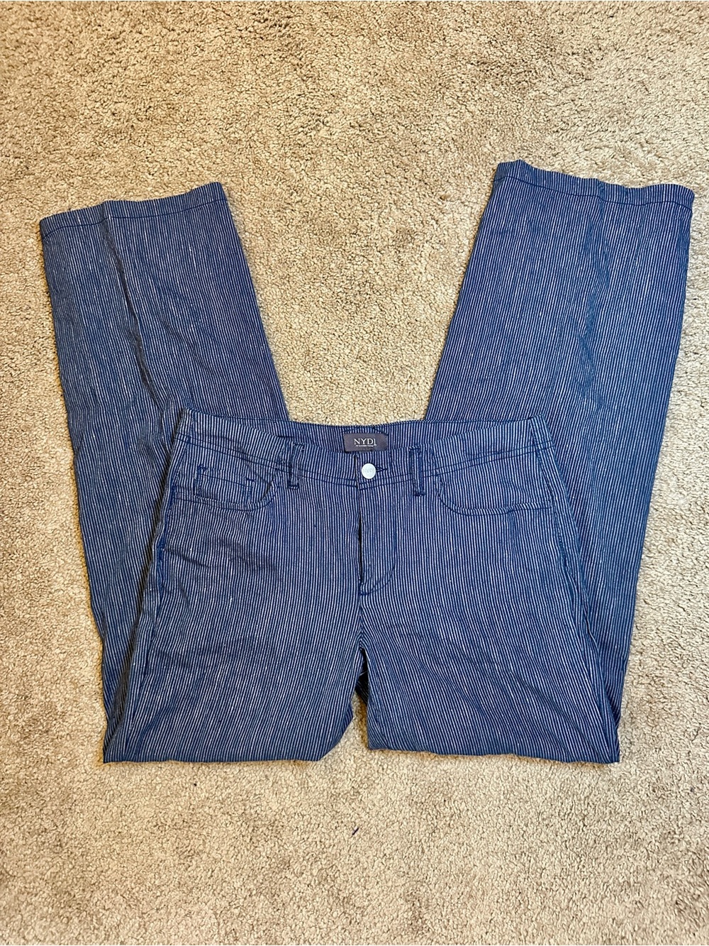 NYDJ Women’s Blue Pinstripe Slacks